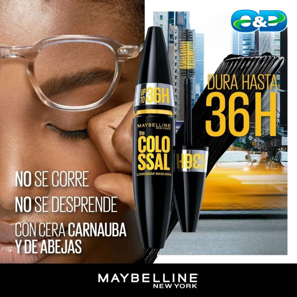 Máscara De Pestañas COLOSSAL 36H MAYBELLINE Waterproof x 8 ml