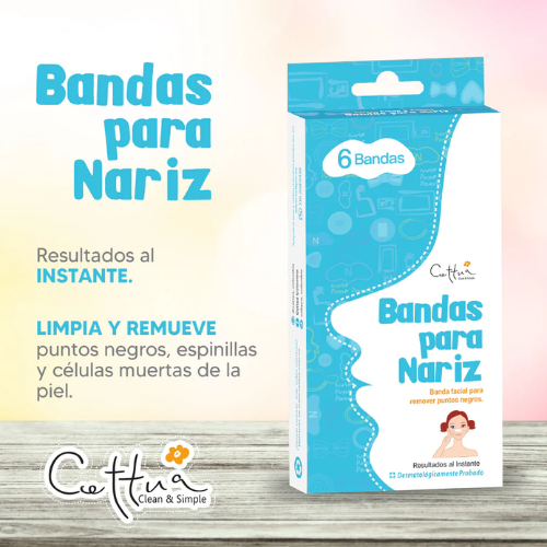 Bandas Para Nariz CETTUA Puntos Negros x 6un