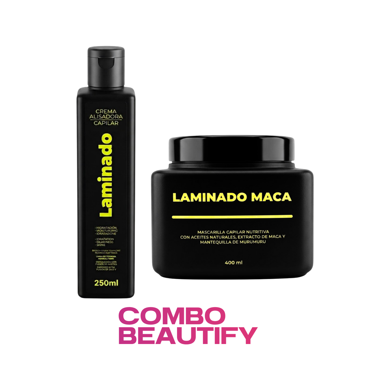 Combo 3: Crema alisadora LAMINADO 250 ML + Mascarilla Maca LAMINADO