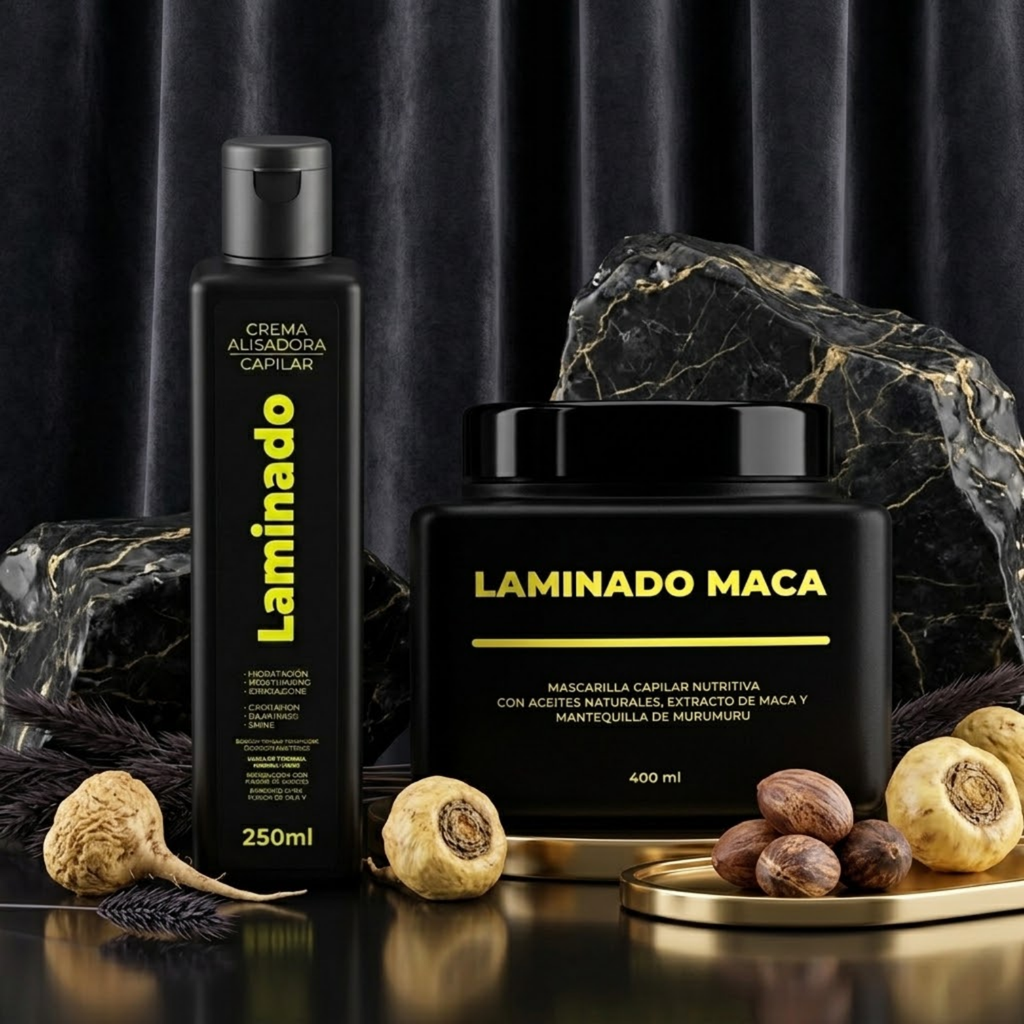 Combo 3: Crema alisadora LAMINADO 250 ML + Mascarilla Maca LAMINADO