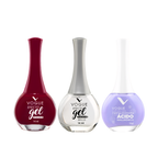 Combo 4: Esmalte Efecto Gel + Brillo Diamante Efecto Gel + Base Fortalecedora