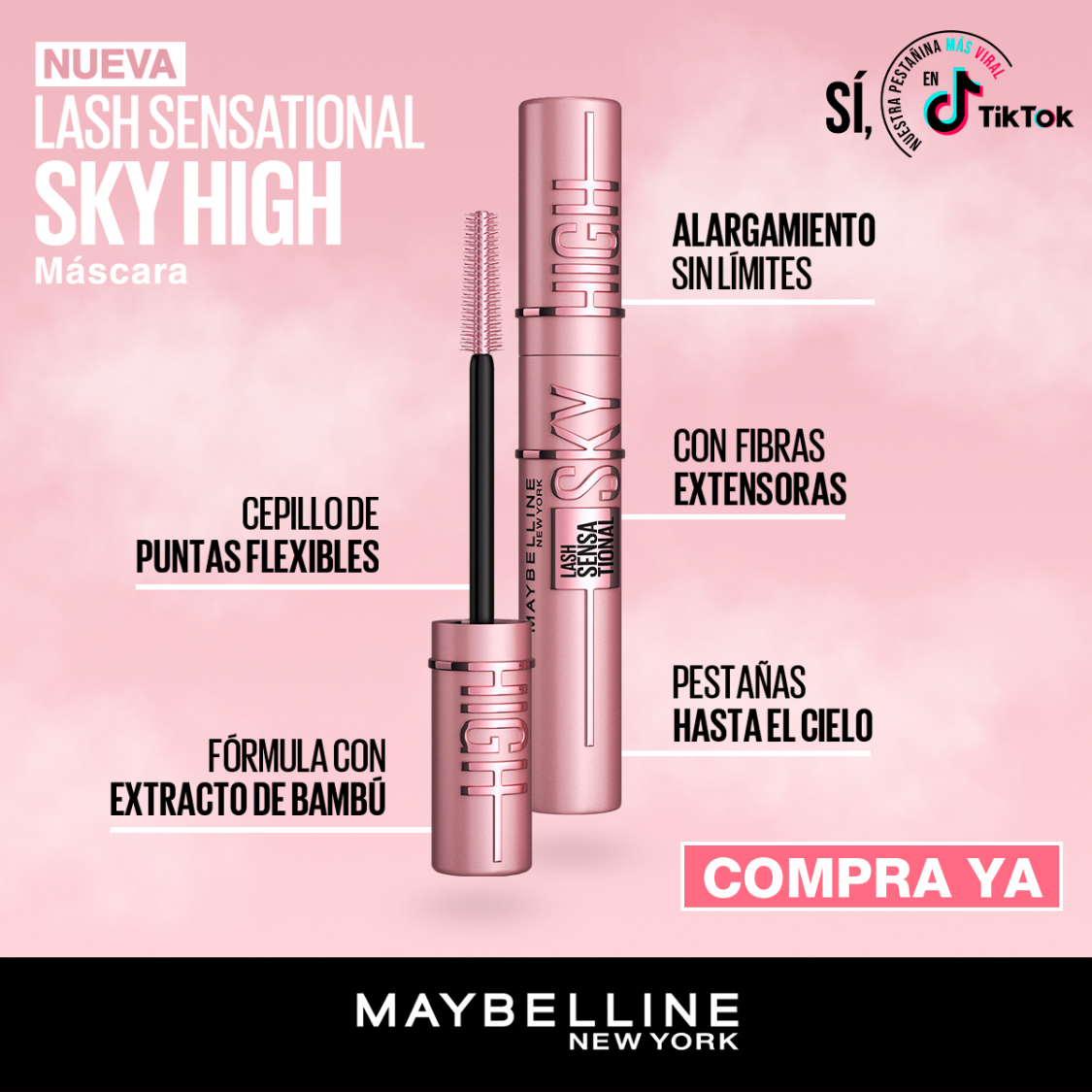 Máscara de Pestañas SKY HIGH MAYBELLINE Lash Sensational