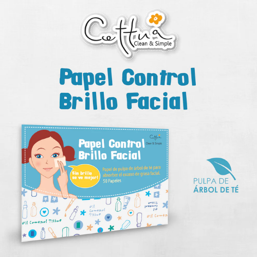 Papel Control Brillo Facial CETTUA x 50un