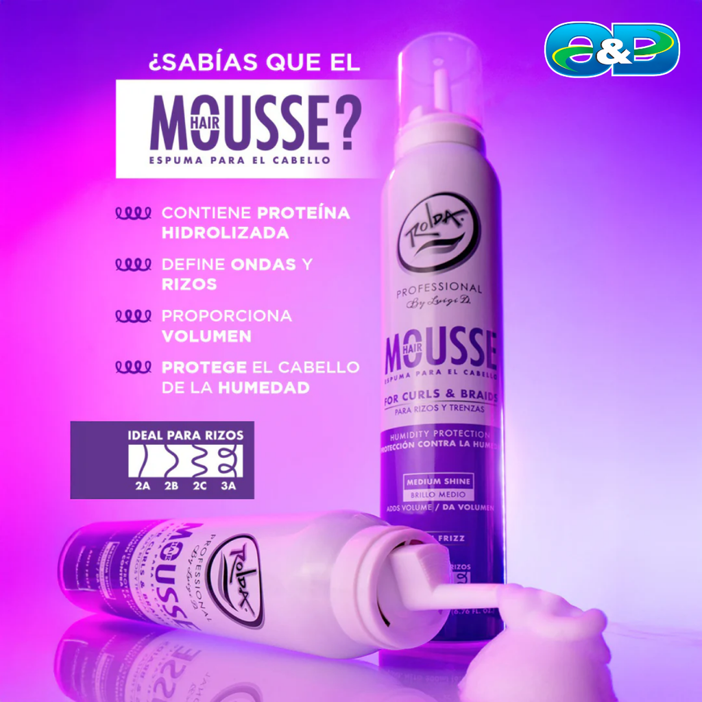 Hair Mousse Espuma Para el Cabello ROLDA x 200ml