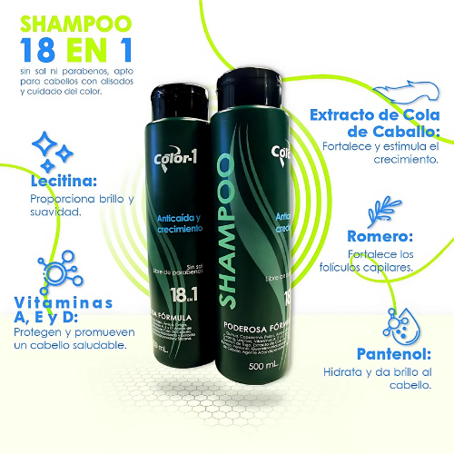 Shampoo 18 en 1 COLOR-1 x 500ml