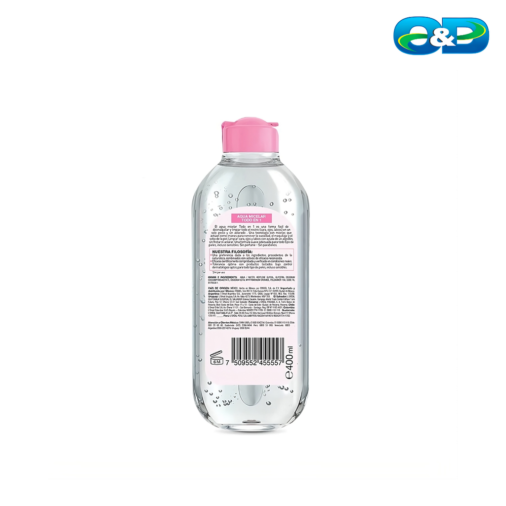 Agua Micelar Todo En Uno GARNIER x 400ml