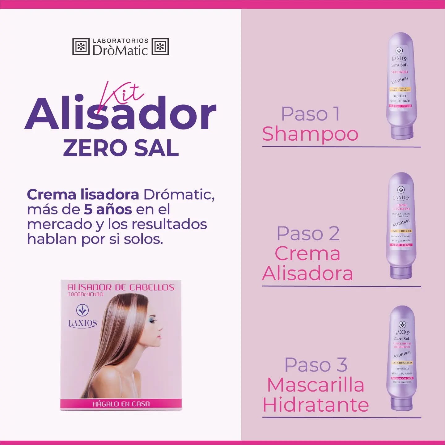 Kit Alisador Zero Sal DROMATIC 3x60ml